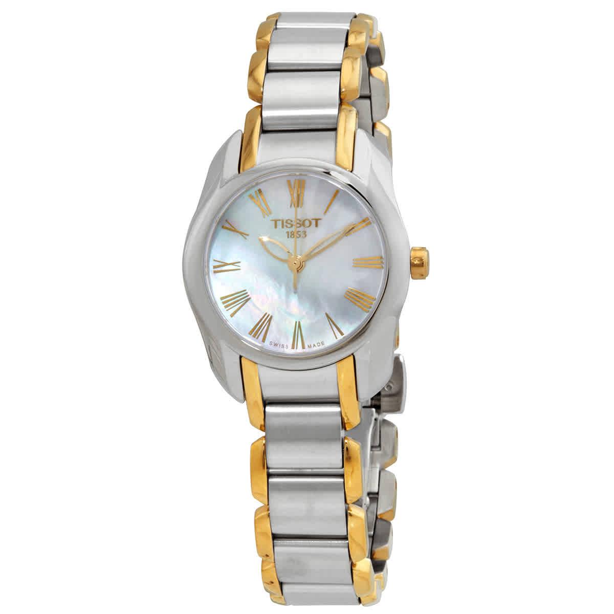Tissot T Wave Mother of Pearl Dial Two Tone Steel Strap Watch for Women - T023.210.22.117.00