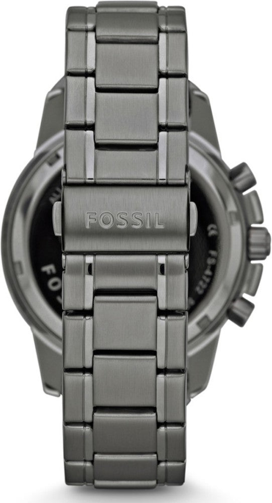 Fossil Dean Chronograph Black Dial Black Steel Strap Watch for Men - FS4721