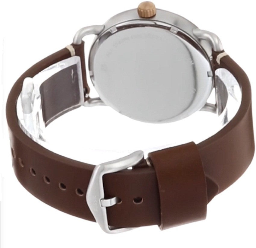 Fossil Commuter Grey Dial Brown Leather Strap Watch for Men - FS5417