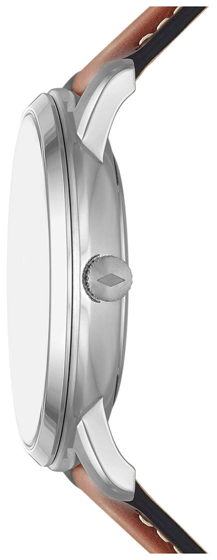 Fossil Neutra Minimalist Moonphase Blue Dial Brown Leather Strap Watch for Men - FS5903