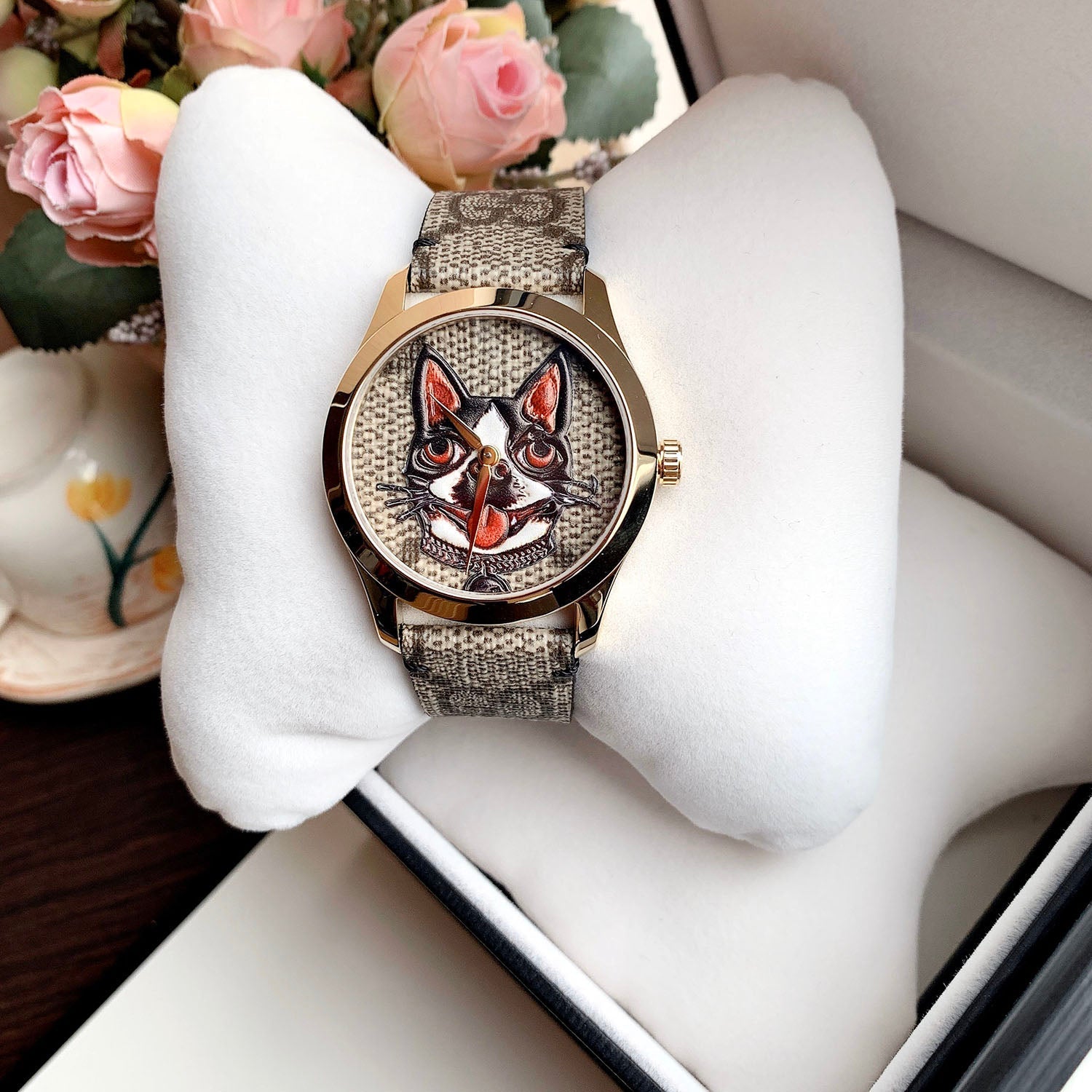 Gucci G-Timeless Brown Dial Brown Leather Strap Unisex Watch - YA1264057