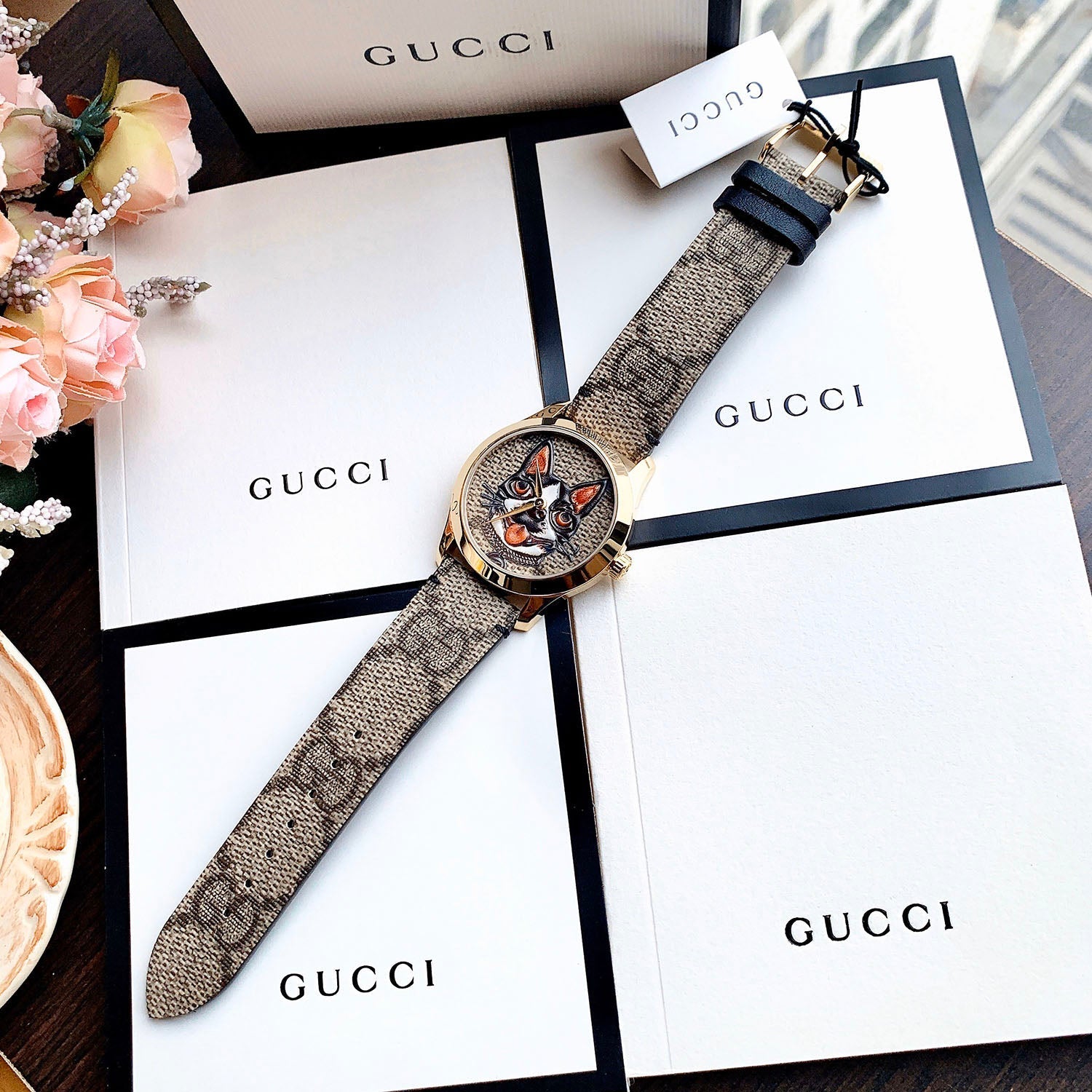 Gucci G-Timeless Brown Dial Brown Leather Strap Unisex Watch - YA1264057