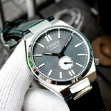 Citizen Tsuyosa Automatic Grey Dial Black Leather Strap Watch for Men - NK5010-01H