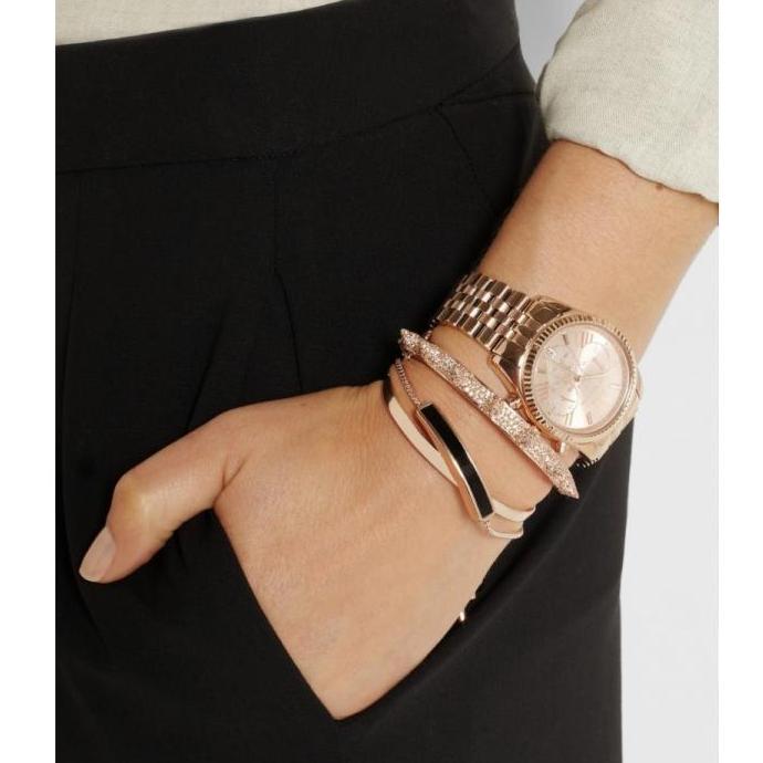 Michael Kors Lexington Gold Dial Gold Steel Strap Watch for Women - MK6473