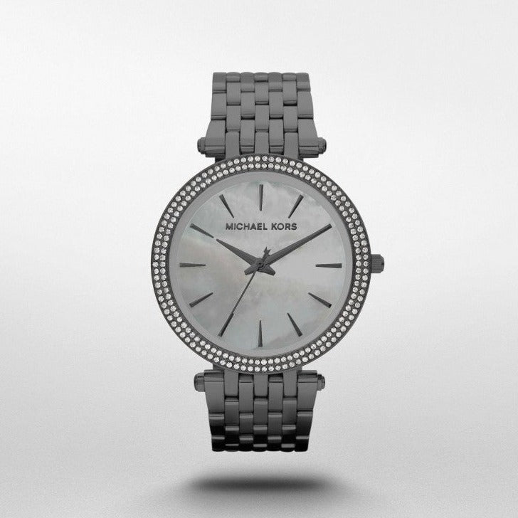 Michael Kors Darci Quartz Mother of Pearl Grey Dial Grey Steel Strap Watch For Women - MK3433