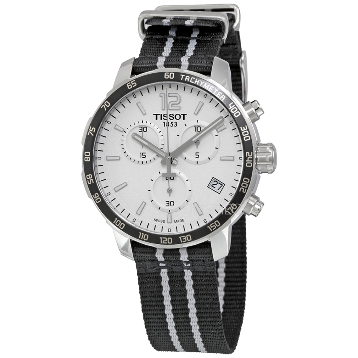 Tissot Quickster Chronograph NBA San Antonio Spurs Edition White Dial Two Tone NATO Strap Watch for Men - T095.417.17.037.07