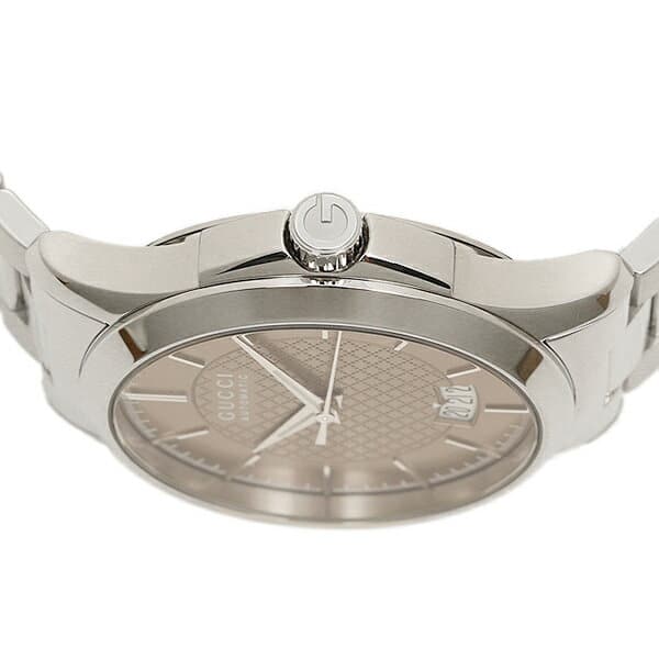 Gucci G Timeless Automatic Brown Dial Silver Steel Strap Watch For Women - YA126431A