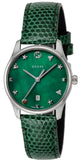 Gucci G-Timeless Green Mother of Pearl Dial Green Leather Strap Watch For Women - YA126585