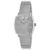 Gucci Grip Quartz Silver Dial Silver Steel Strap Watch For Men - YA157501