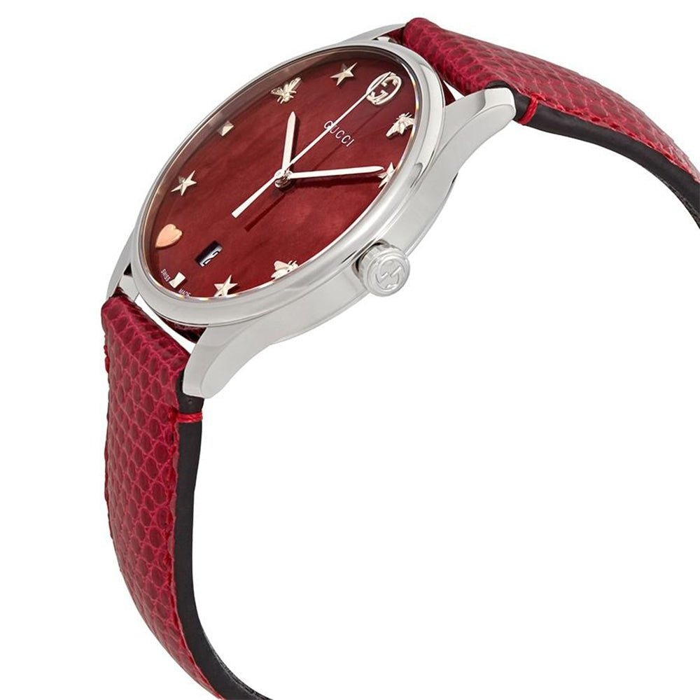 Gucci G-Timeless Cherry Red Mother of Pearl Dial 27mm Watch For Women - YA126584