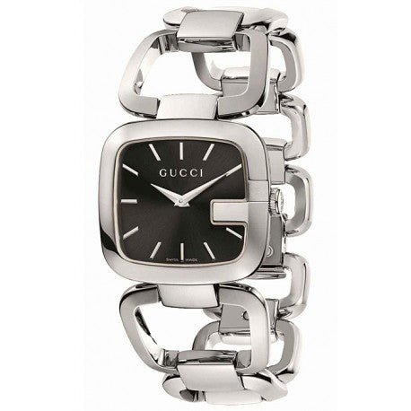Gucci G Gucci Black Dial Silver Steel Strap Watch For Women - YA125407