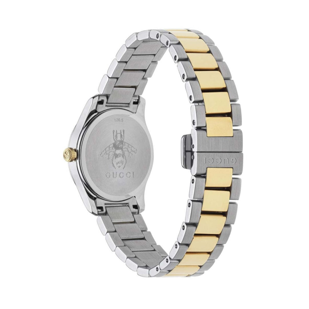Gucci G Timeless Quartz Silver Dial Two Tone Steel Strap Watch For Women - YA126596