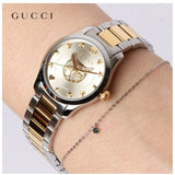 Gucci G Timeless Quartz Silver Dial Two Tone Steel Strap Watch For Women - YA126596