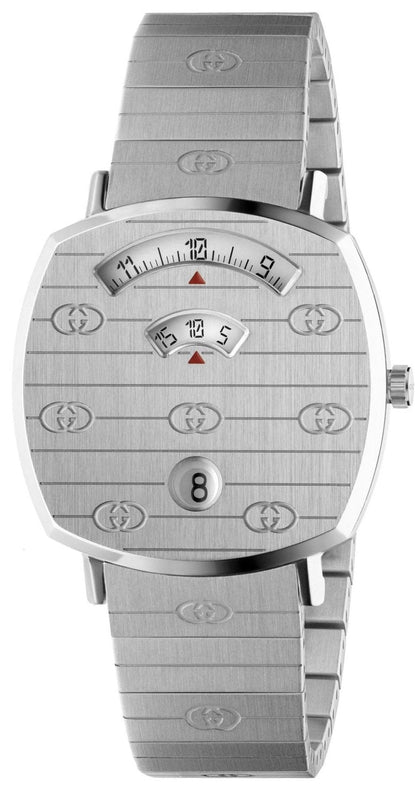 Gucci Grip Quartz Silver Dial Silver Steel Strap Watch For Women - YA157401