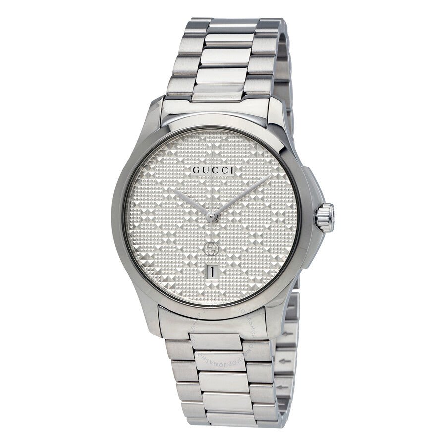 Gucci G Timeless Quartz Silver Dial Silver Steel Strap Watch For Women - YA126459