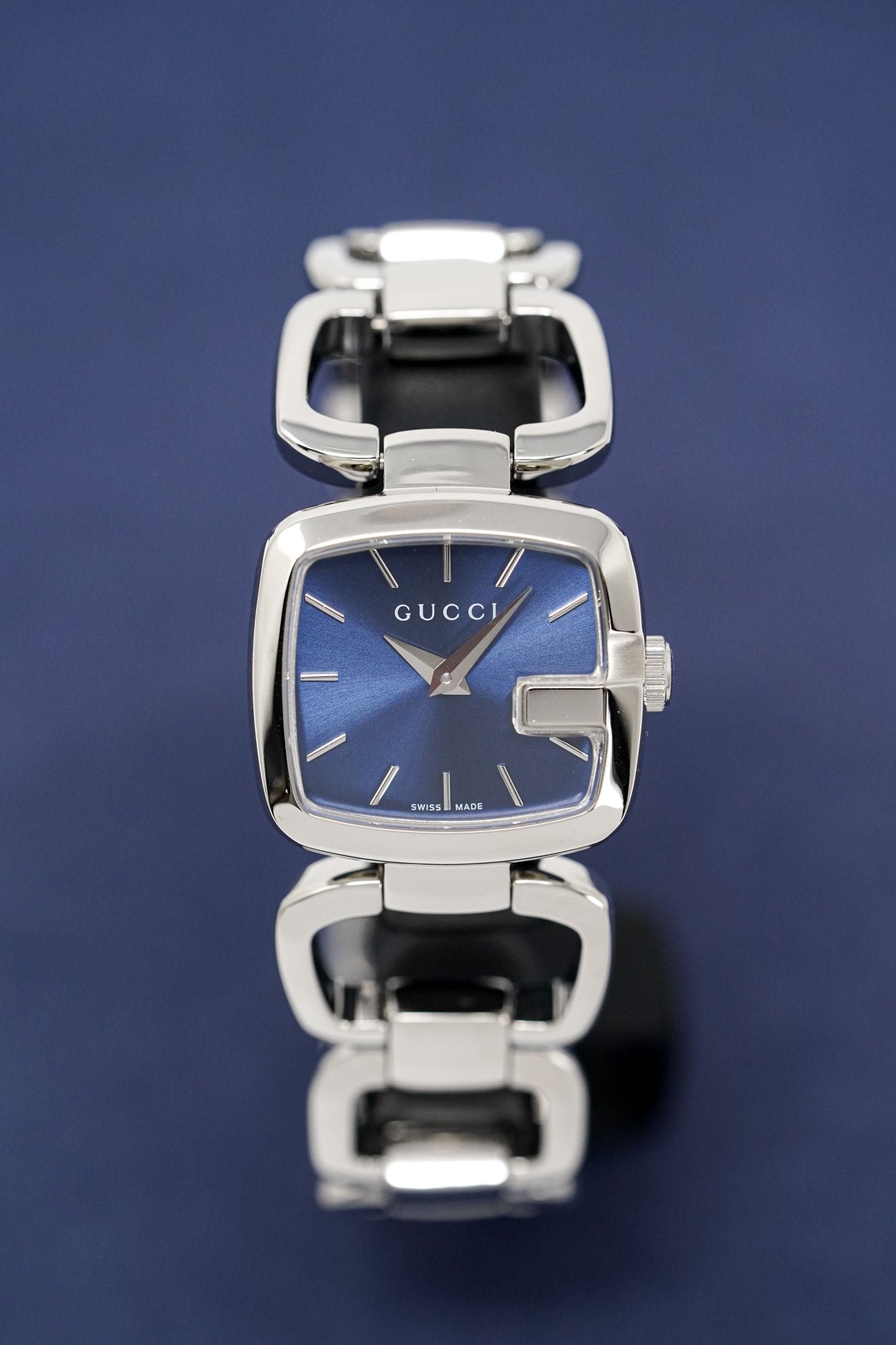 Gucci G Gucci Blue Dial Silver Steel Strap Watch For Women - YA125508
