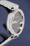 Gucci G Interlocking Black Dial Silver Steel Strap Watch For Women - YA133307
