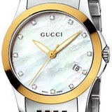 Gucci G Timeless Diamonds Mother of Pearl Dial Two Tone Mesh Bracelet Watch for Women - YA126513