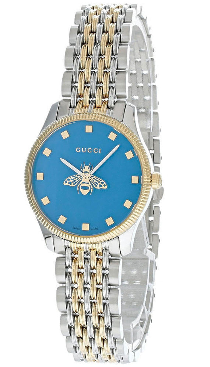 Gucci G Timeless Quartz Blue Dial Two Tone Steel Strap Watch For Women - YA1265029