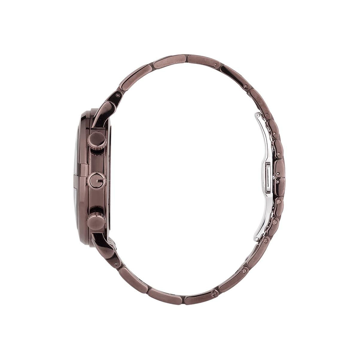 Gucci G Chrono Brown Dial Brown Steel Strap Watch For Men - YA101341