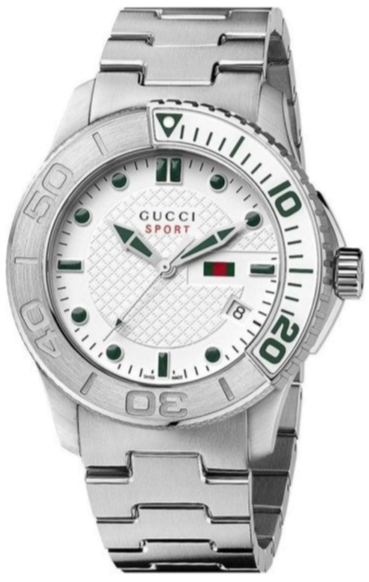 Gucci G Timeless Silver Dial Silver Steel Strap Watch For Men - YA126232