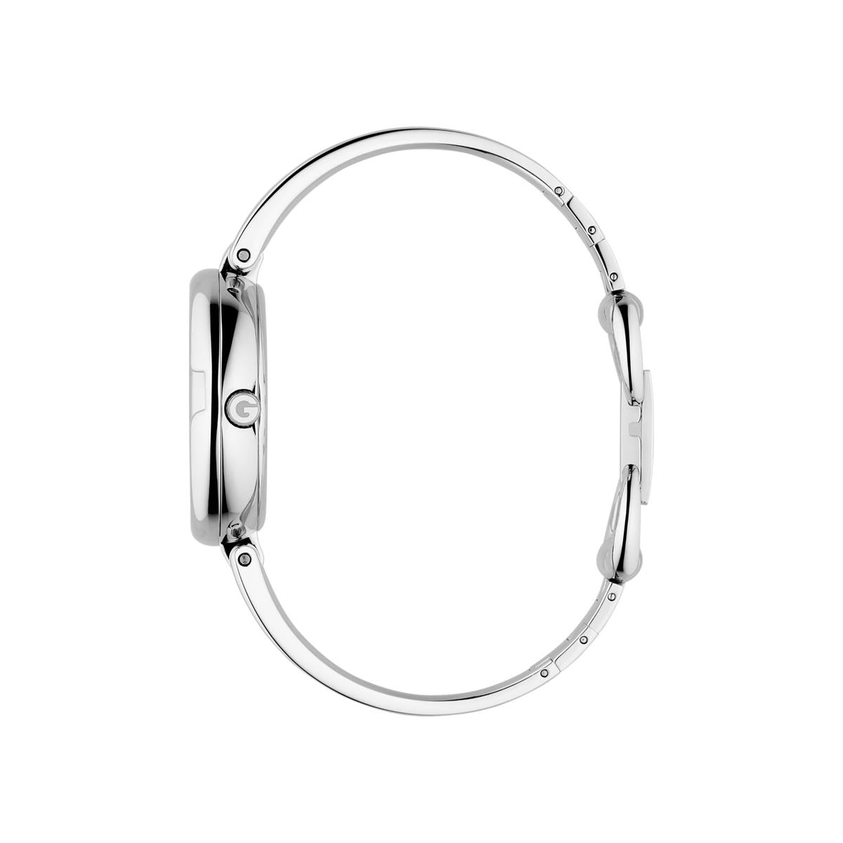 Gucci Guccissima Diamonds Mother of Pearl Dial Silver Steel Strap Watch For Women - YA134303