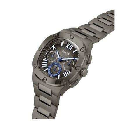 Guess Headliner Quartz Black Dial Grey Steel Strap Watch For Men - GW0572G5