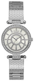 Guess Muse Quartz White Dial Silver Steel Strap Watch For Women - W1008l1