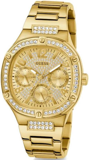 Guess Duchess Quartz Gold Dial Gold Steel Strap Watch For Women - GW0558L2