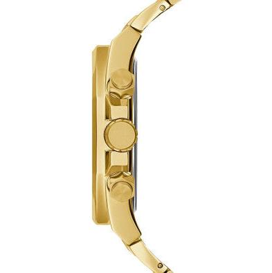 Guess Empire Quartz Black Dial Gold Steel Strap Watch For Men - GW0489G2