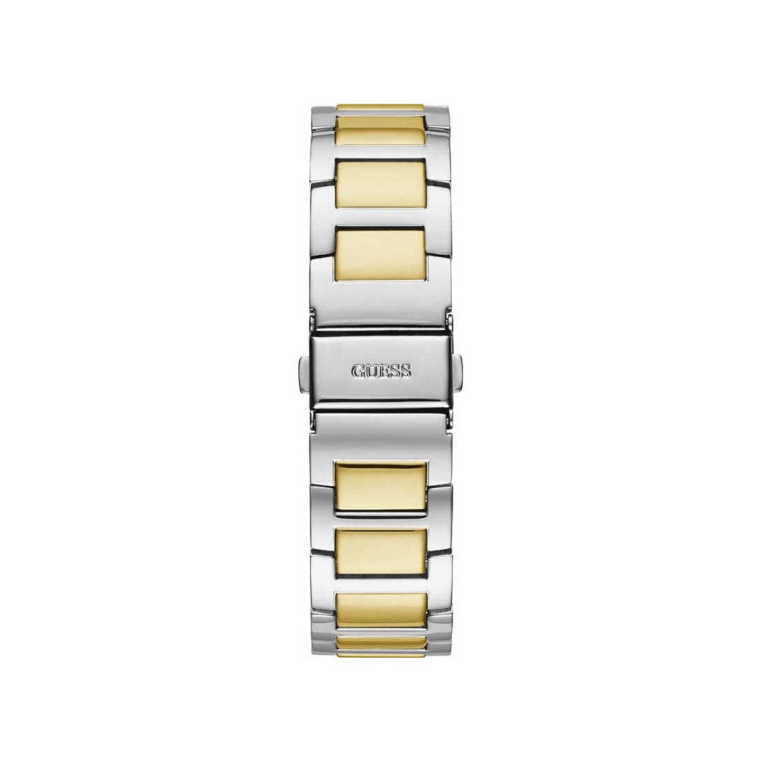 Guess Frontier Chronograph Crystals Gold Dial Two Tone Steel Strap Watch For Women - W1156L5