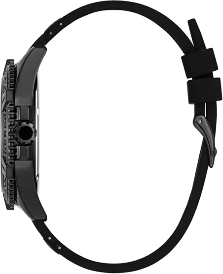 Guess Frontier Crystals Black Dial Black Silicone Strap Watch For Men - W1132G3