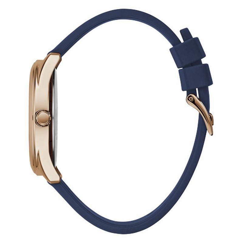 Guess G Twist White Dial Blue Silicone Strap Watch For Women - W0911L6