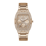Guess Raven Diamonds Rose Gold Dial Rose Gold Steel Strap Watch for Women - GW0104L3