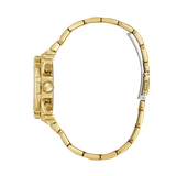 Guess Fusion Chronograph Gold Dial Gold Steel Strap Watch for Women - GW0552L2