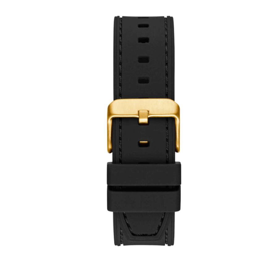 Guess Headliner Multifunction Green Dial Black Silicone Strap Watch For Men - GW0571G3