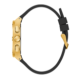 Guess Headliner Multifunction Green Dial Black Silicone Strap Watch For Men - GW0571G3