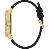 Guess Asteria Multifunction Gold Dial Black Rubber Strap Watch For Women - GW0620L2