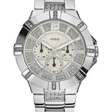 Guess Vista Diamonds Silver Dial Silver Steel Strap Watch for Women - W12080L1
