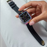 Guess Libra Black Dial Black Silicone Strap Watch For Women - GW0618L3