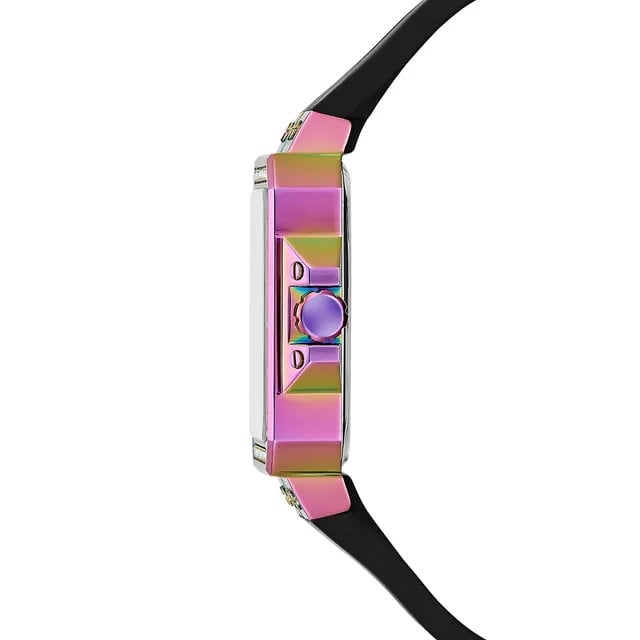 Guess Libra Black Dial Black Silicone Strap Watch For Women - GW0618L3