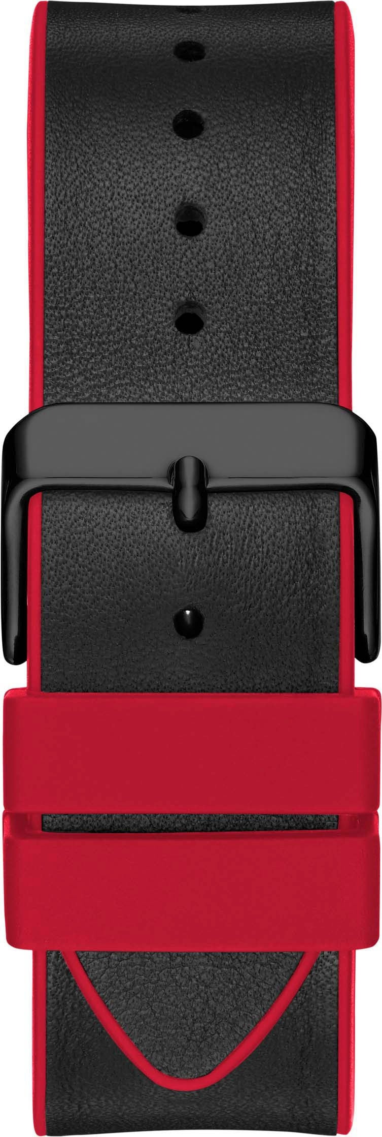 Guess Phoenix Multifunction Black Dial Black & Red Rubber Strap Watch for Men - GW0202G7