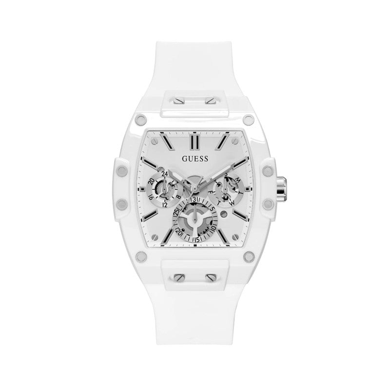 Guess Phoenix Multifunction White Dial White Rubber Strap Watch for Men - GW0203G2