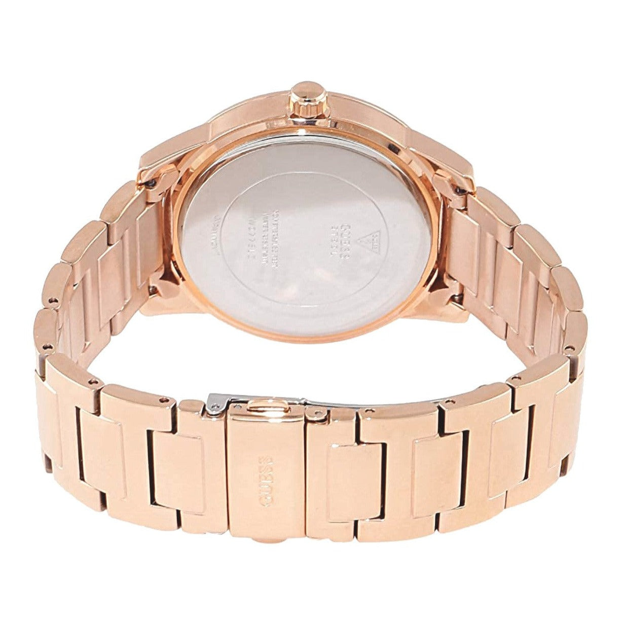 Guess Studio Rose Gold Dial Rose Gold Steel Strap Watch For Women - W0778L3
