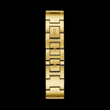 Guess Tri Glitz Quartz Diamonds Gold Dial Gold Mesh Bracelet Watch For Women - W1142L2