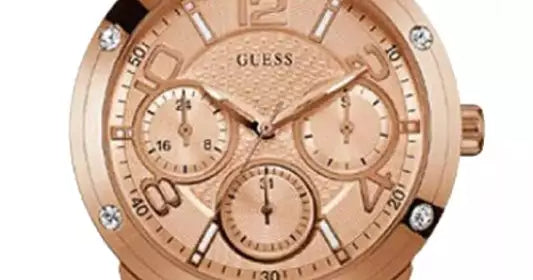 Guess Studio Rose Gold Dial Rose Gold Steel Strap Watch For Women - W0778L3