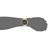 Guess Horizon Chronograph Black Dial Gold Steel Strap Watch For Men - W0379G4
