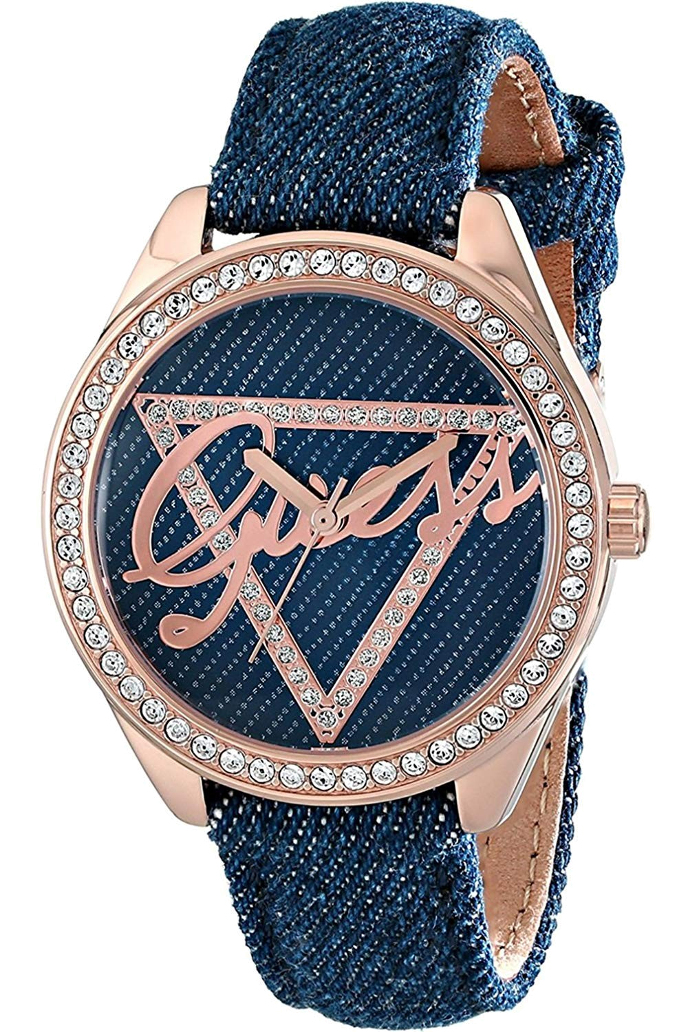 Guess Little Flirt Quartz Blue Dial Blue Leather Strap Watch For Women - W0456L6