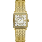 Guess White Dial Gold Mesh Bracelet Watch For Women - W0826L2