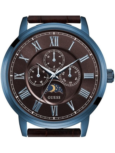 Guess Delancy Analog Brown Dial Brown Leather Strap Watch For Men - W0870G3